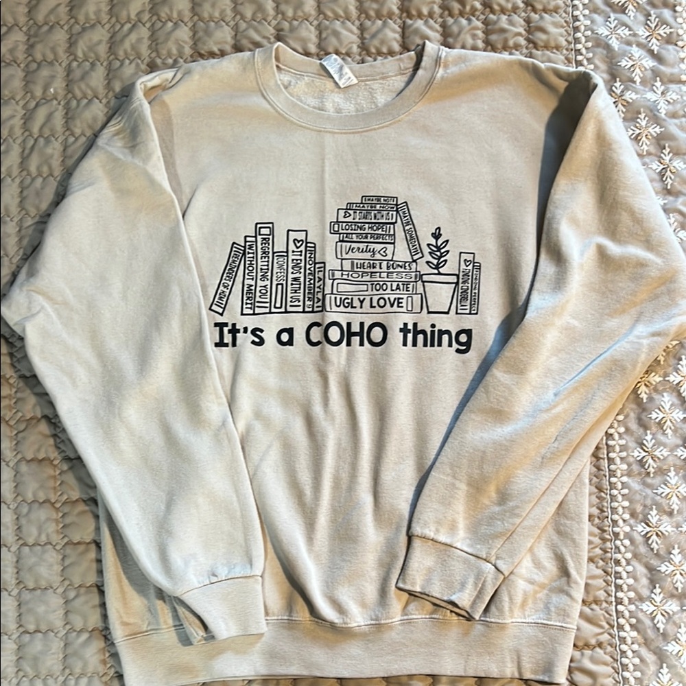 Colleen Hoover book lover crew neck sweatshirt size Large